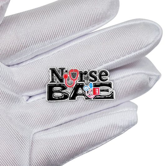 Black/Sliver Nurse Bae Lapel Pin