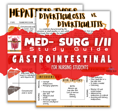 Gastrointestinal Study Guide - Med Surg I/II - Nursing Study Guide