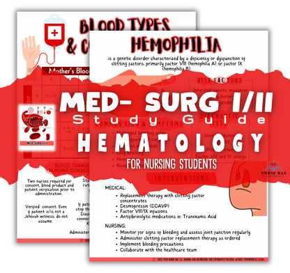 Hematology Study Guide - Med-Surg I/II - Nursing Study Guide