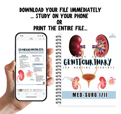 Urinary/ Renal Study Guide - Med-Surg I/II - Nursing Study Guide