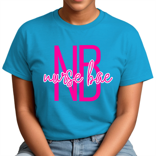 Nurse Bae Women's T-Shirt - Baby Blue, White