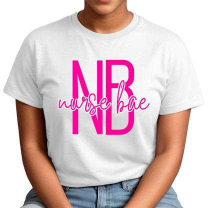 Nurse Bae Women's T-Shirt - Baby Blue, White