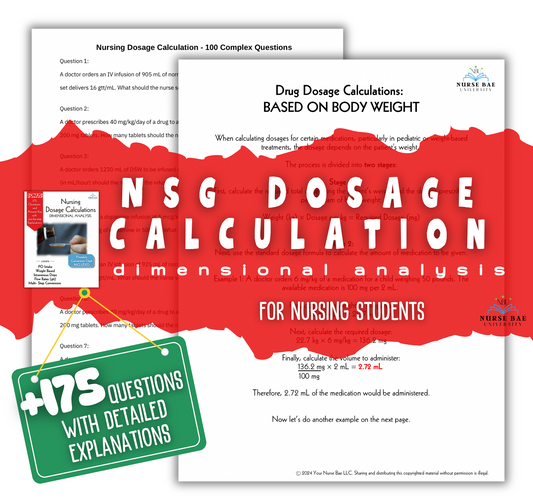 Dosage Calculation for Nurses - Nursing Study Guide