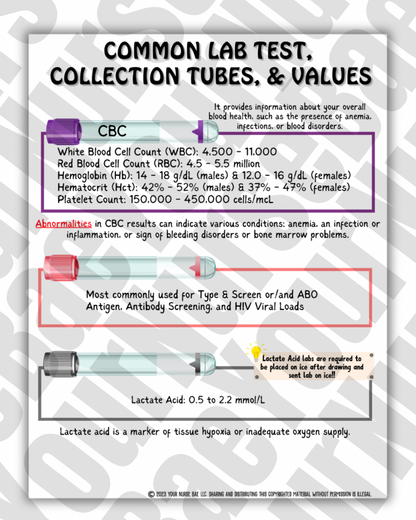 ABG Values and Lab Values - Nursing Student Study Guide